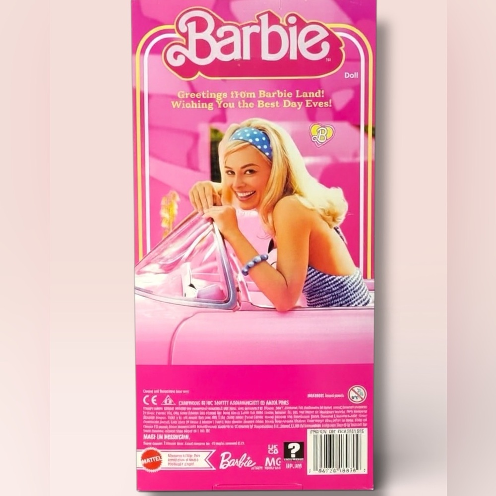 Barbie The Movie Pink Gingham Dress Doll Mattel Margot Robbie Collector NRFB - Picture 2 of 2